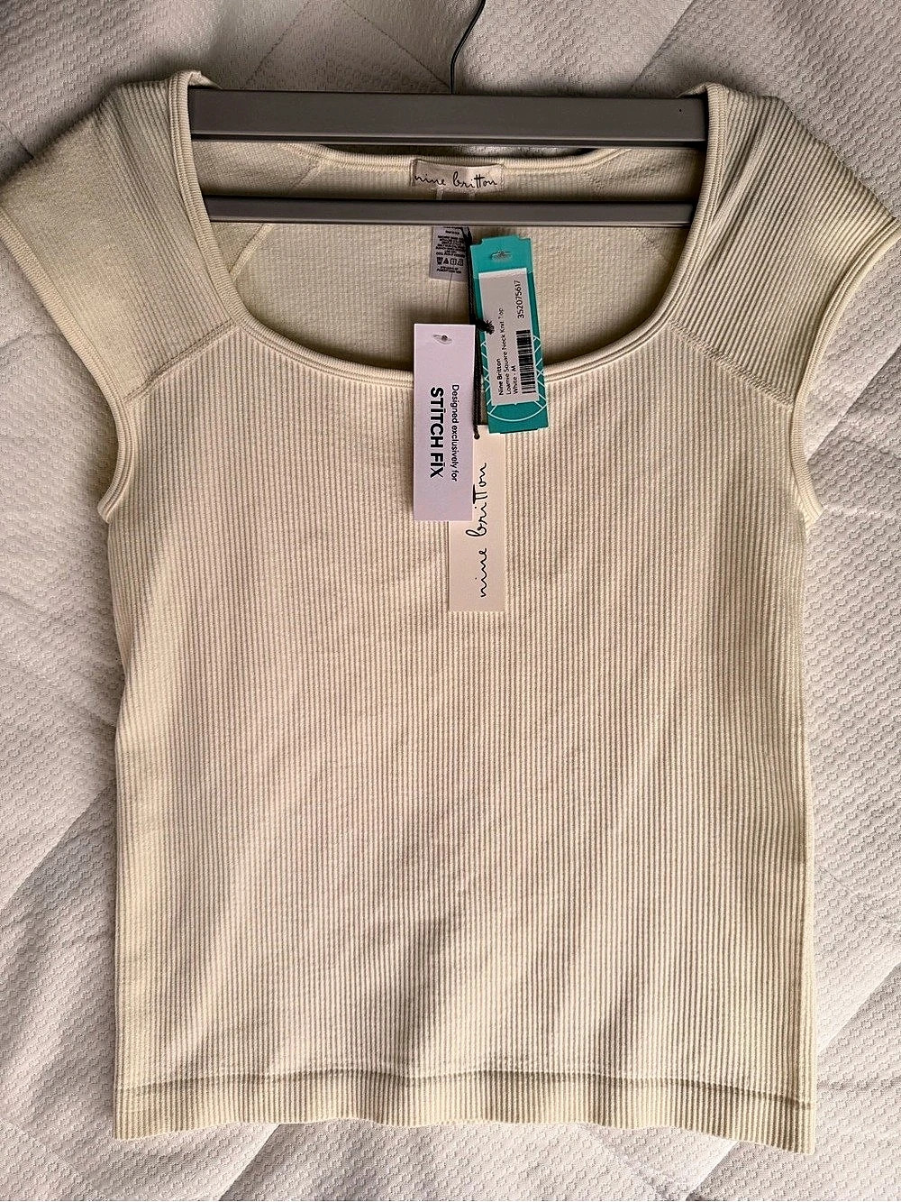 Free People Ribbed Tank Top in Cream Size Medium NWT